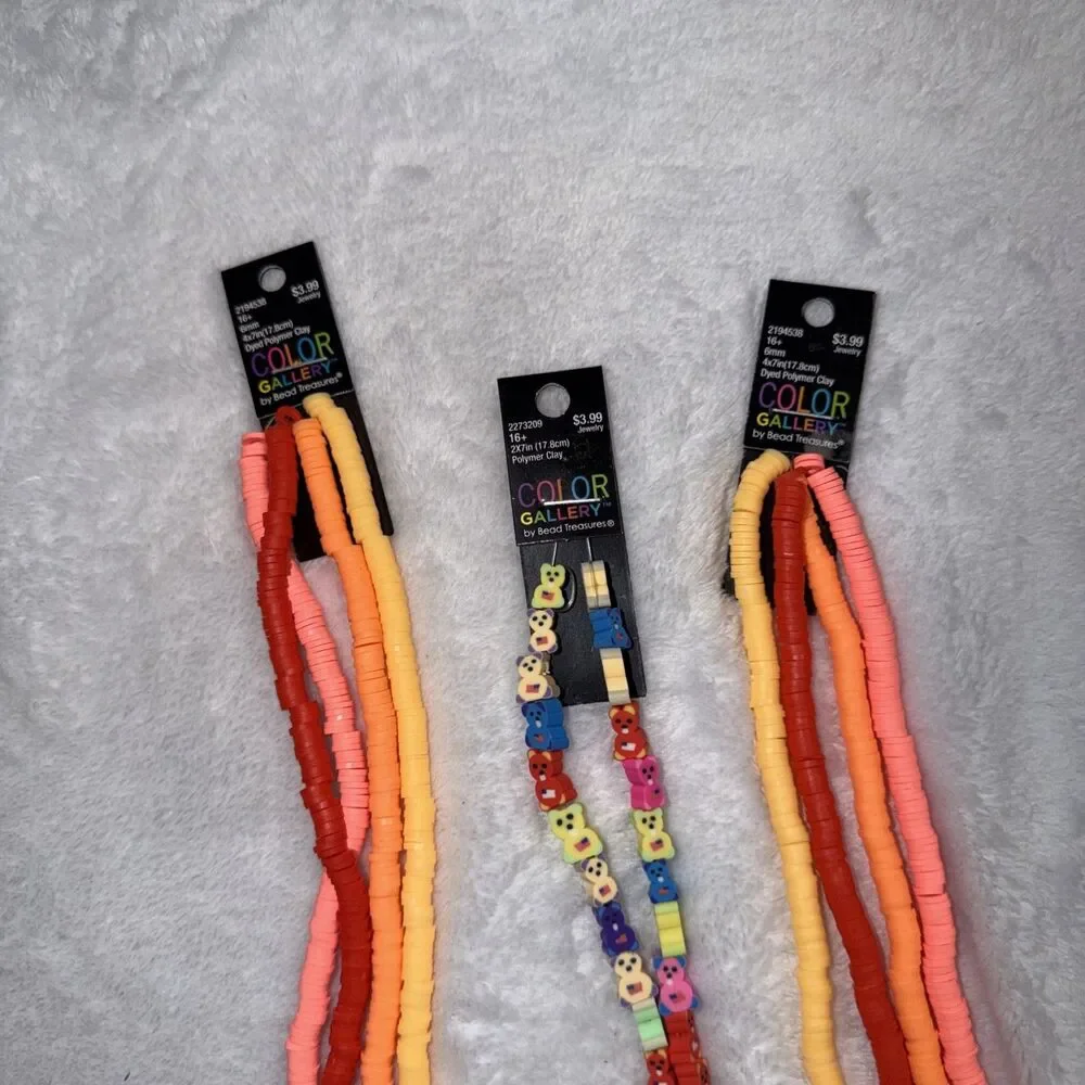 Vinyl Disc Beads 10 full strands of 200+ beads per strand New By Color Gallery